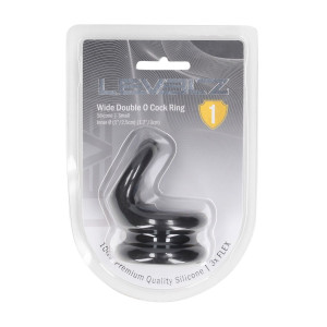 Levelz Cockring en silicone double large - S - Noir