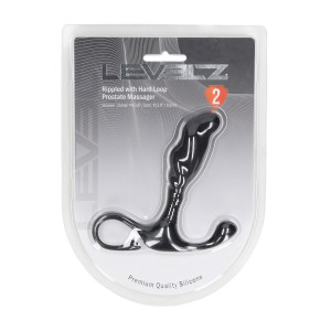 Levelz Masseur prostatique en silicone avec boucle dure ondulée - S - Noir