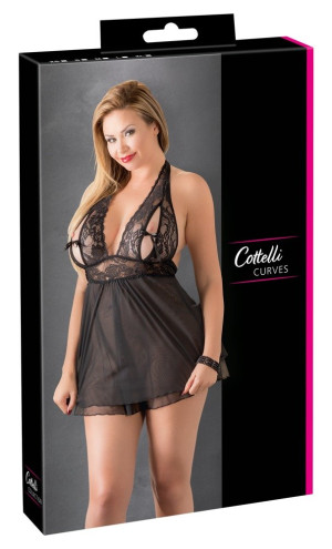 Cottelli CURVES Babydoll en Dentelle Élégante Noir