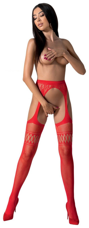 Passion Collants effet de ligas rouges Rouge