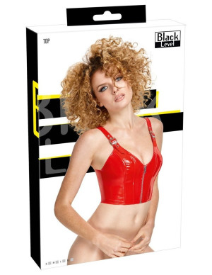 Black Level Top en vinyle rouge brillant Rouge