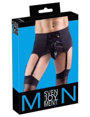 Svenjoyment Ceinture porte-jarretelles avec laçage décoratif Noir
