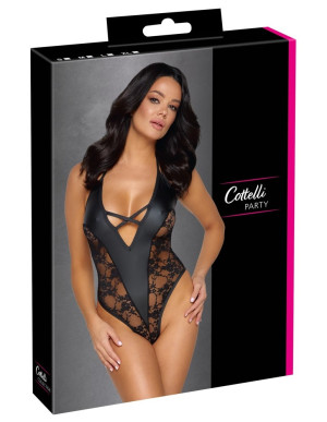 Cottelli PARTY Body élégant en dentelle et look mat Noir