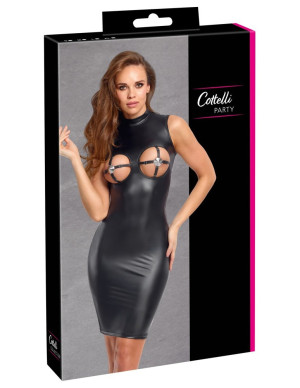 Cottelli PARTY Robe provocante et moulante au look mat noir Noir