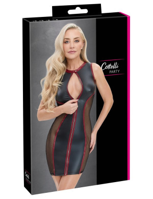 Cottelli PARTY Robe mini en filet avec zip argenté Noir