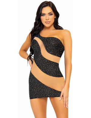 Leg Avenue Mini robe asymétrique avec strass