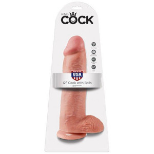 King Cock Gode ventouse testicules - 30 cm Ø 7 cm