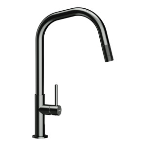 Schock Talinos konyhai csaptelep Gunmetal, kihúzható fejjel, 2 funkciós zuhany, kerámiabetét