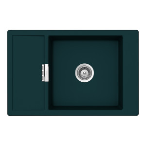Schock Mono D-100XS konyhai mosogatótálca Cristadur Green Line Ivy 780 x 510 mm, gránit kompozit, megfordítható, hagyományos beépítés, intenzív sötétz