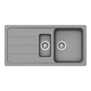 Schock Formhaus D-150L konyhai mosogatótálca Cristalite Croma 1000 x 500 mm, gránit kompozit, megfordítható, hagyományos beépítés, szürke