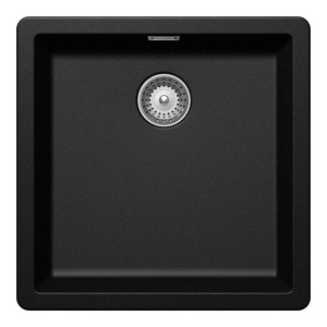 Schock Greenwich N-100 konyhai mosogatótálca Cristadur Magma 456 x 456 mm, gránit kompozit, hagyományos beépítés/munkalap alá építés, metalizált feket