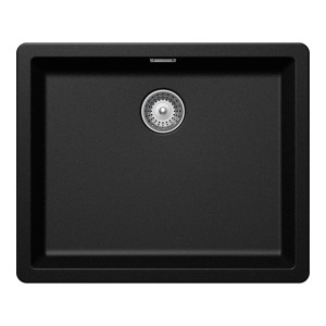 Schock Greenwich N-100L konyhai mosogatótálca Cristadur Magma 556 x 456 mm, gránit kompozit, hagyományos beépítés/munkalap alá építés, metalizált feke