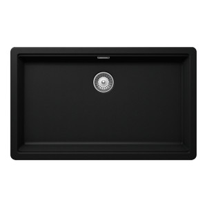 Schock Greenwich N-100XL konyhai mosogatótálca Cristadur Puro 750 x 456 mm, gránit kompozit, hagyományos beépítés/munkalap alá építés, intenzív fekete