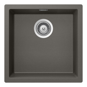 Schock Kaia N-100 Cristadur Silverstone konyhai mosogatótálca, gránit kompozit, sötétszürke, 456 x 456 mm, munkalapra/munkalap alá/szintbe építés