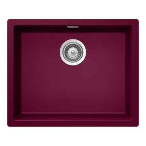 Schock Kaia N-100L Cristadur Berry konyhai mosogatótálca, gránit kompozit, bogyószín, 556 x 456 mm, munkalapra/munkalap alá/szintbe építés