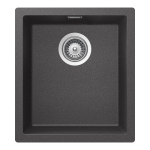 Schock Kaia N-100S Cristadur Stone konyhai mosogatótálca, gránit kompozit, palaszürke, 406 x 456 mm, munkalapra/munkalap alá/szintbe építés
