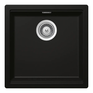 Schock Kiruna N-100 konyhai mosogatótálca Cristadur Green Line Night 456 x 456 mm, gránit kompozit, hagyományos beépítés/munkalap alá építés, éjfekete