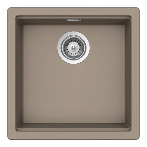 Schock Kiruna N-100 konyhai mosogatótálca Cristadur Green Line Twilight 456 x 456 mm, gránit kompozit, hagyományos beépítés/munkalap alá építés, taupe
