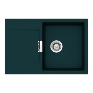 Schock Mono D-100 konyhai mosogatótálca Cristadur Green Line Ivy 765 x 510 mm, gránit kompozit, megfordítható, hagyományos beépítés, intenzív sötétzöl