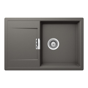 Schock Mono D-100 konyhai mosogatótálca Cristadur Silverstone 765 x 510 mm, gránit kompozit, megfordítható, hagyományos beépítés, sötétszürke
