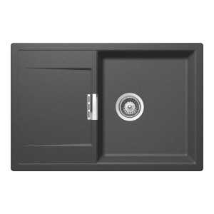 Schock Mono D-100 konyhai mosogatótálca Cristadur Stone 765 x 510 mm, gránit kompozit, megfordítható, hagyományos beépítés, palaszürke