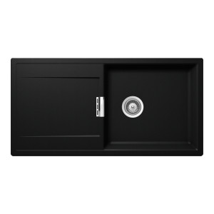 Schock Mono D-100L konyhai mosogatótálca Cristadur Puro 1000 x 510 mm, gránit kompozit, megfordítható, hagyományos beépítés, intenzív fekete