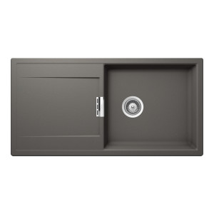 Schock Mono D-100L konyhai mosogatótálca Cristadur Silverstone 1000 x 510 mm, gránit kompozit, megfordítható, hagyományos beépítés, sötétszürke