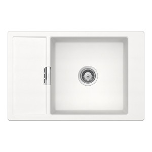Schock Mono D-100XS konyhai mosogatótálca Cristadur Polaris 780 x 510 mm, gránit kompozit, megfordítható, hagyományos beépítés, hófehér