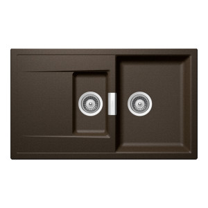 Schock Mono D-150 konyhai mosogatótálca Cristadur Bronze 860 x 510 mm, gránit kompozit, megfordítható, hagyományos beépítés, bronzbarna