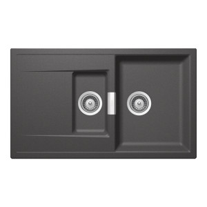 Schock Mono D-150 konyhai mosogatótálca Cristadur Stone 860 x 510 mm, gránit kompozit, megfordítható, hagyományos beépítés, palaszürke