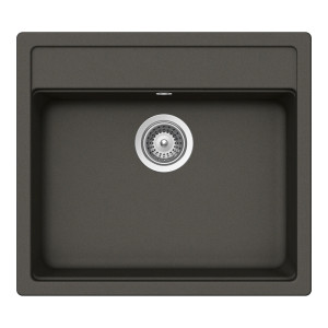 Schock Nemo N-100 konyhai mosogatótálca Cristalite Asphalt 570 x 510 mm, gránit kompozit, hagyományos beépítés, aszfaltszürke