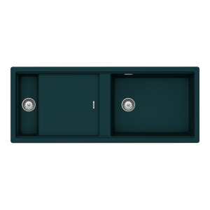 Schock Prepstation D-150 konyhai mosogatótálca Cristadur Green Line Ivy 1140 x 460 mm lefolyó távműködtetővel, gránit kompozit, megfordítható, hagyomá