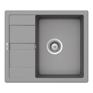 Schock Ronda D-100 konyhai mosogatótálca Cristalite Croma 580 x 500 mm, gránit kompozit, megfordítható, hagyományos beépítés, szürke