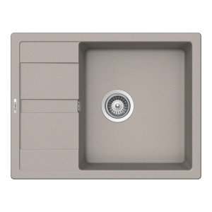 Schock Ronda D-100L konyhai mosogatótálca Cristalite Concrete 650 x 500 mm, gránit kompozit, megfordítható, hagyományos beépítés, betonszürke
