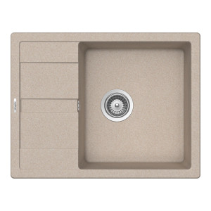 Schock Ronda D-100L konyhai mosogatótálca Cristalite Sabbia 650 x 500 mm, gránit kompozit, megfordítható, hagyományos beépítés, homok