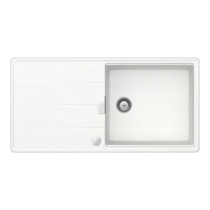 Schock Tia D-100L konyhai mosogatótálca Cristadur Polaris 1000 x 500 mm lefolyó távműködtetővel, gránit kompozit, megfordítható, hagyományos beépítés,