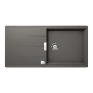 Schock Tia D-100L konyhai mosogatótálca Cristadur Silverstone 1000 x 500 mm lefolyó távműködtetővel, gránit kompozit, megfordítható, hagyományos beépí