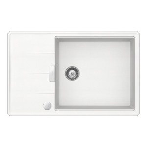 Schock Tia D-100LS konyhai mosogatótálca Cristadur Polaris 780 x 500 mm lefolyó távműködtetővel, gránit kompozit, megfordítható, hagyományos beépítés,