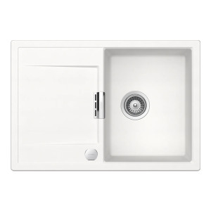 Schock Mono D-100S konyhai mosogatótálca Cristadur Polaris 740 x 510 mm lefolyó távműködtetővel, gránit kompozit, megfordítható, hagyományos beépítés,