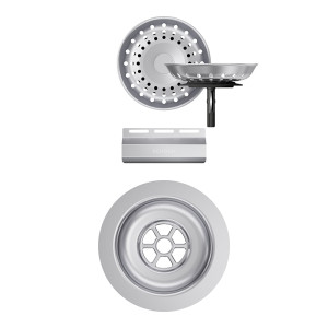 Schock szűrőkosár és túlfolyó takaró manuális lefolyórendszerhez MOND100X-D100S-D100-D100L Inox