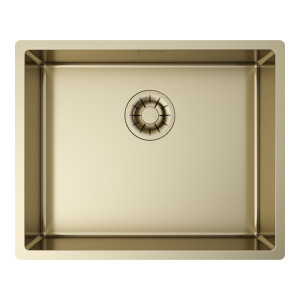 Artinox Titanium 50 konyhai mosogatótálca, rozsdamentes acél, PVD Pale Gold, 540 x 440 mm, munkalap alá építhető
