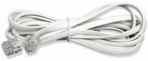 Przyłącze telefoniczne wtyk-wtyk - 20 metrów - biały