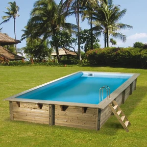 Ubbink Piscine bois Azura 5,05 x 3,50 x h1,26m - Beige
