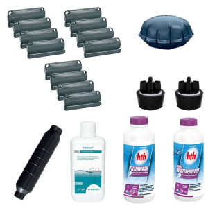 Azialo Kit hivernage complet 7-en-1 spécial piscine bois - S - longueur jusqu'à 6m