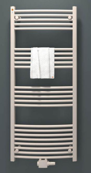 Mert Badheizkörper Comfort gebogen mit Mittelanschluss weiß 1400x600 mm (Höhe x Breite)