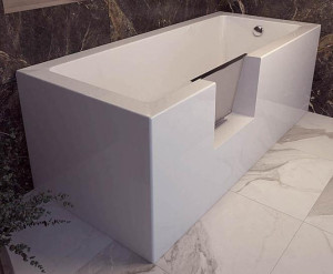 Schröder Acryl Badewanne mit Tür Uppsala Easy Ecke rechts 180x80x49 cm, Tür links