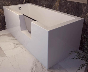 Schröder Acryl Badewanne mit Tür Uppsala Easy Ecke links 180x80x49 cm, Tür rechts