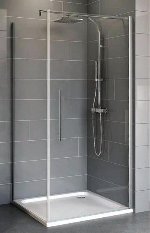 Schulte Duschkabine Alexa Style 2.0 Drehtür mit Seitenwand 1920x800x800 mm, 5 mm Echtglas Klar, Profilfarbe alpinweiß