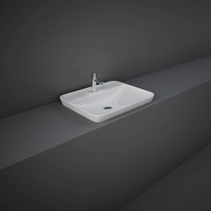 Rak Ceramics Variant umywalka wpuszczana z otworem na armaturę 55 x 42 cm biały VARDI55501AWHA