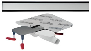 Emporia Slim Drain zestaw odpływ liniowy 70 cm + baza, srebrny poler 522.0510.01.070+522.0509.03.030